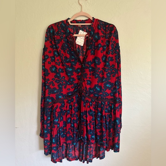 Free People NWT Love Letter Tunic, size small, in Merlot color combo - Picture 3 of 10